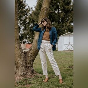 Sezane Cream Straight-Leg Jeans